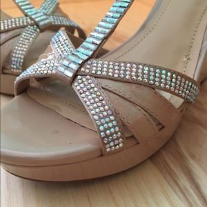 Alex Marie nude wedges with rhinestones!